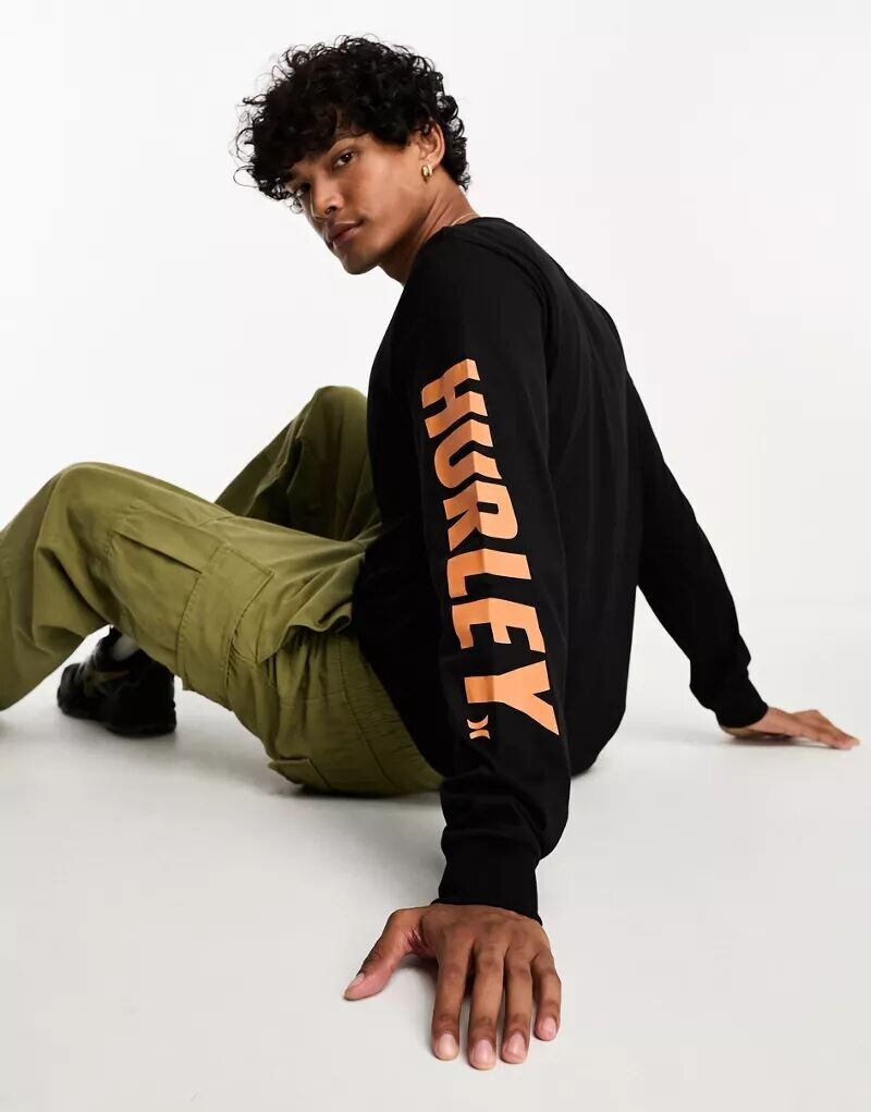 

Черная рубашка с длинными рукавами Hurley Fastlane