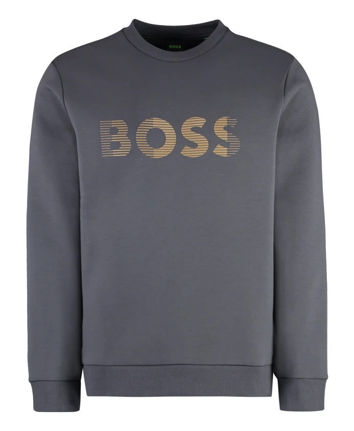 

Толстовка в рубчик с круглым вырезом Hugo Boss, серый