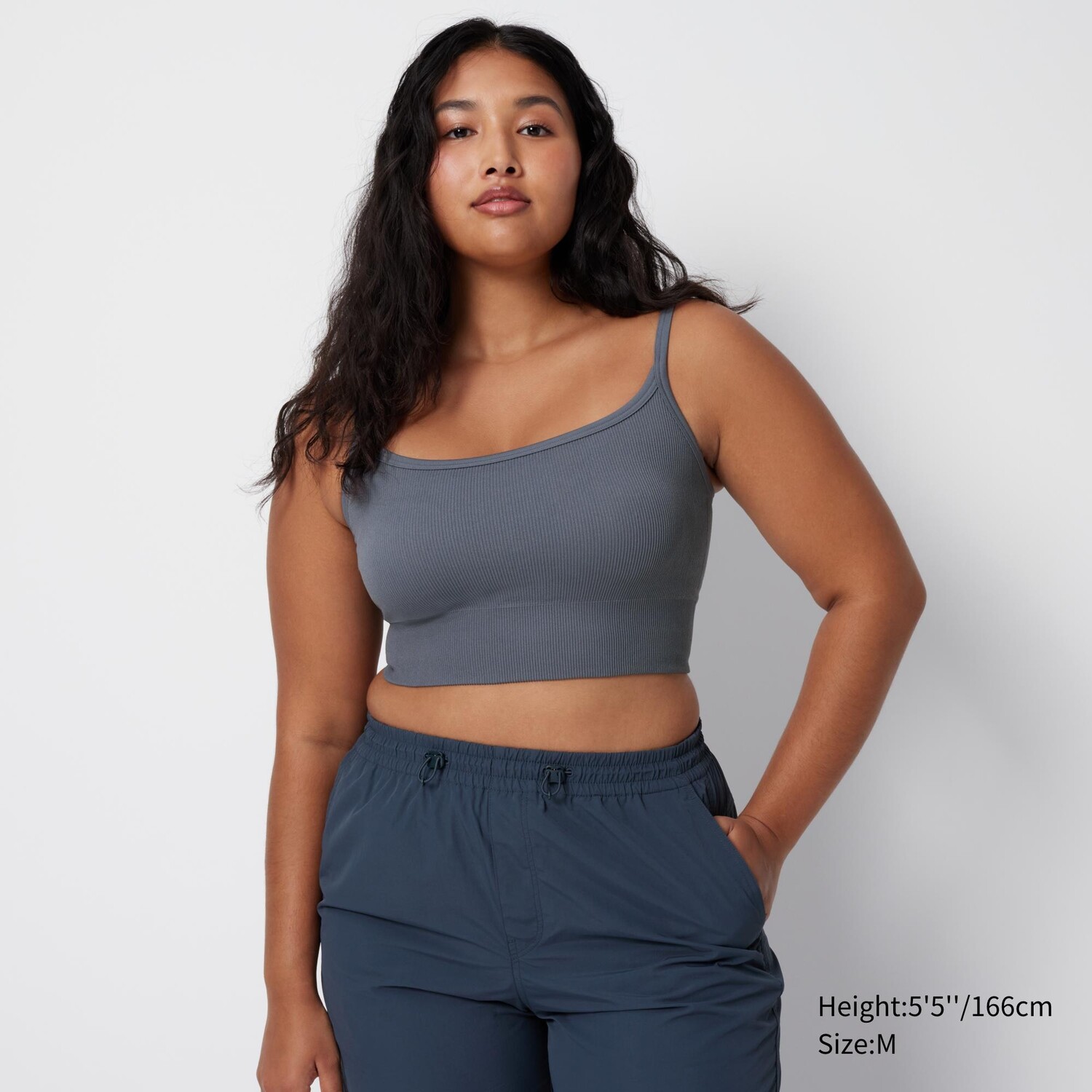 

Топ-бюстгальтер бесшовный Uniqlo на бретельках, серый