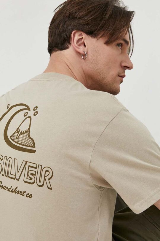 

Хлопковая футболка Quiksilver, бежевый
