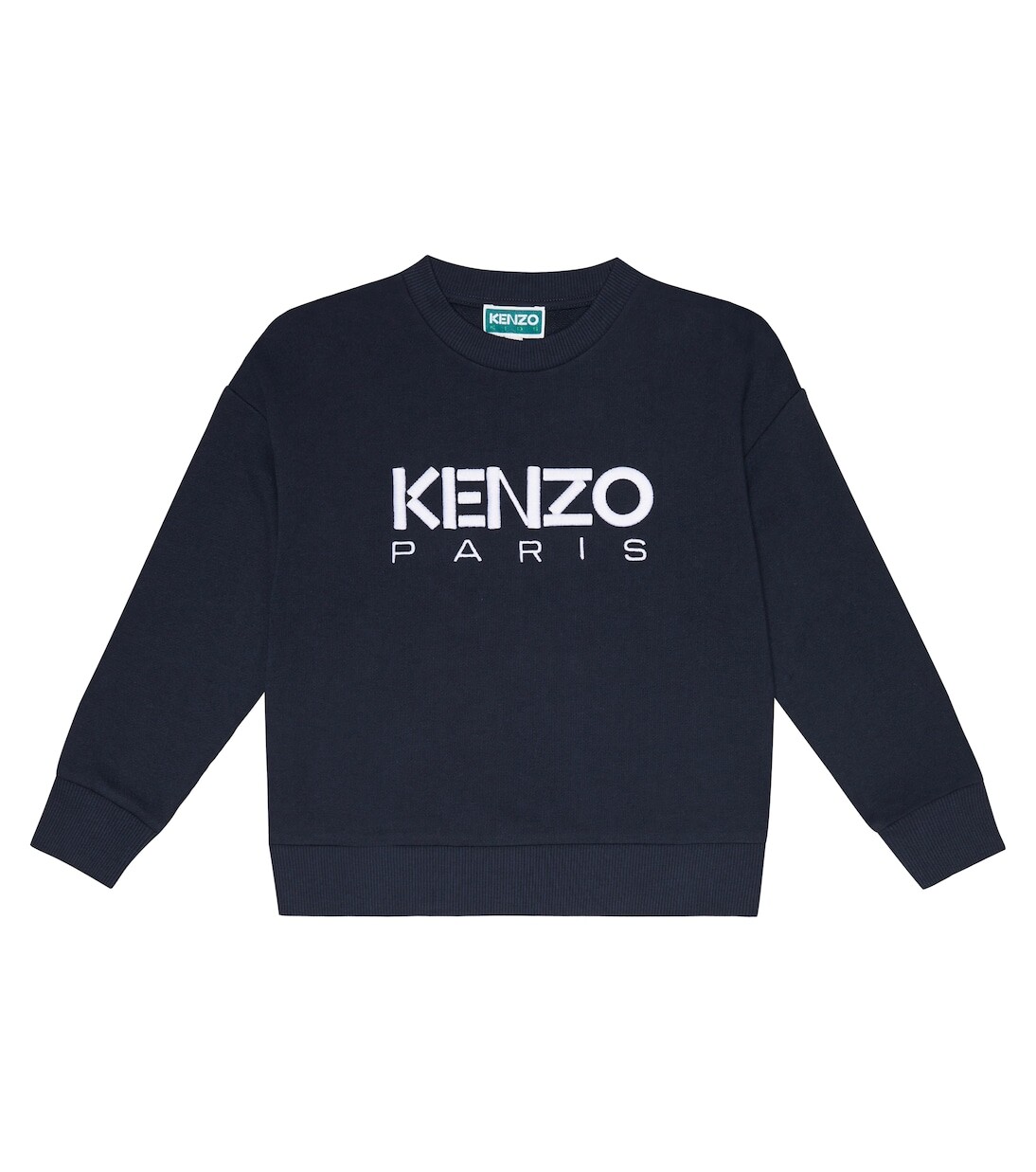 

Хлопковая толстовка с вышитым логотипом Kenzo, синий