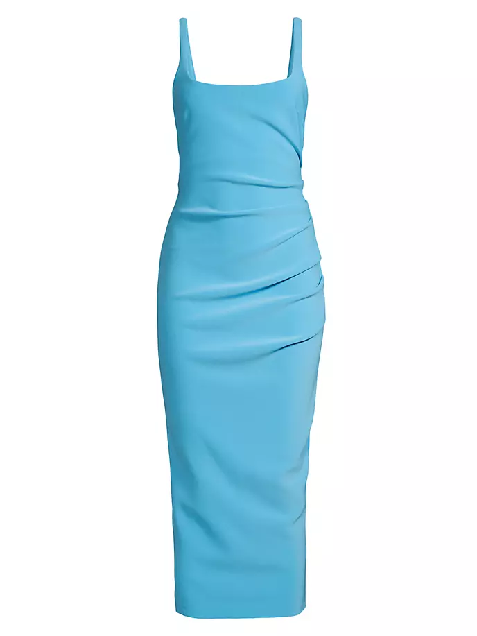 Платье-миди из крепа Karina Bec & Bridge, синий