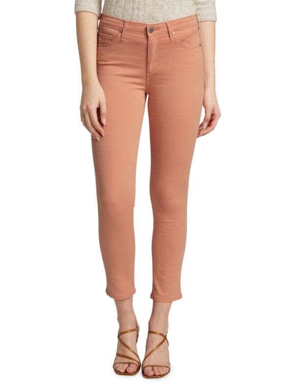 

Укороченные сатиновые джинсы-сигареты prima AG Jeans Watermelon sorbet
