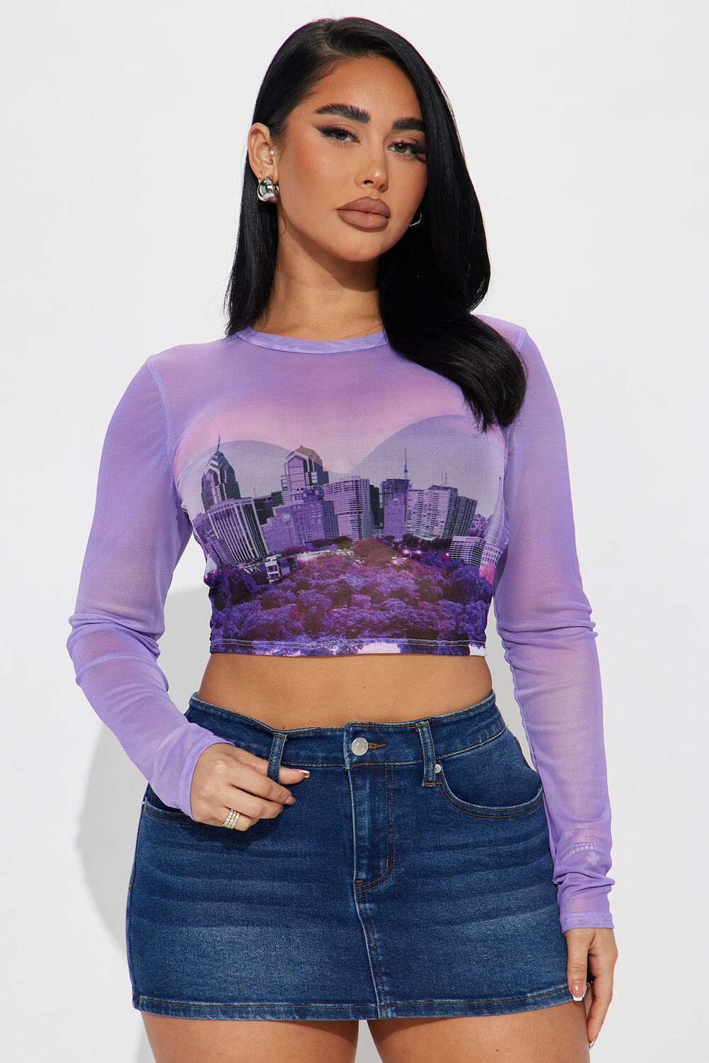 

Топ Fashion Nova 36990, лавандовый
