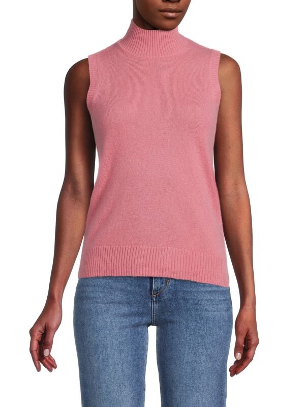 

Кашемировый свитер с ракушкой mockneck Saks Fifth Avenue Muted rose, Серый