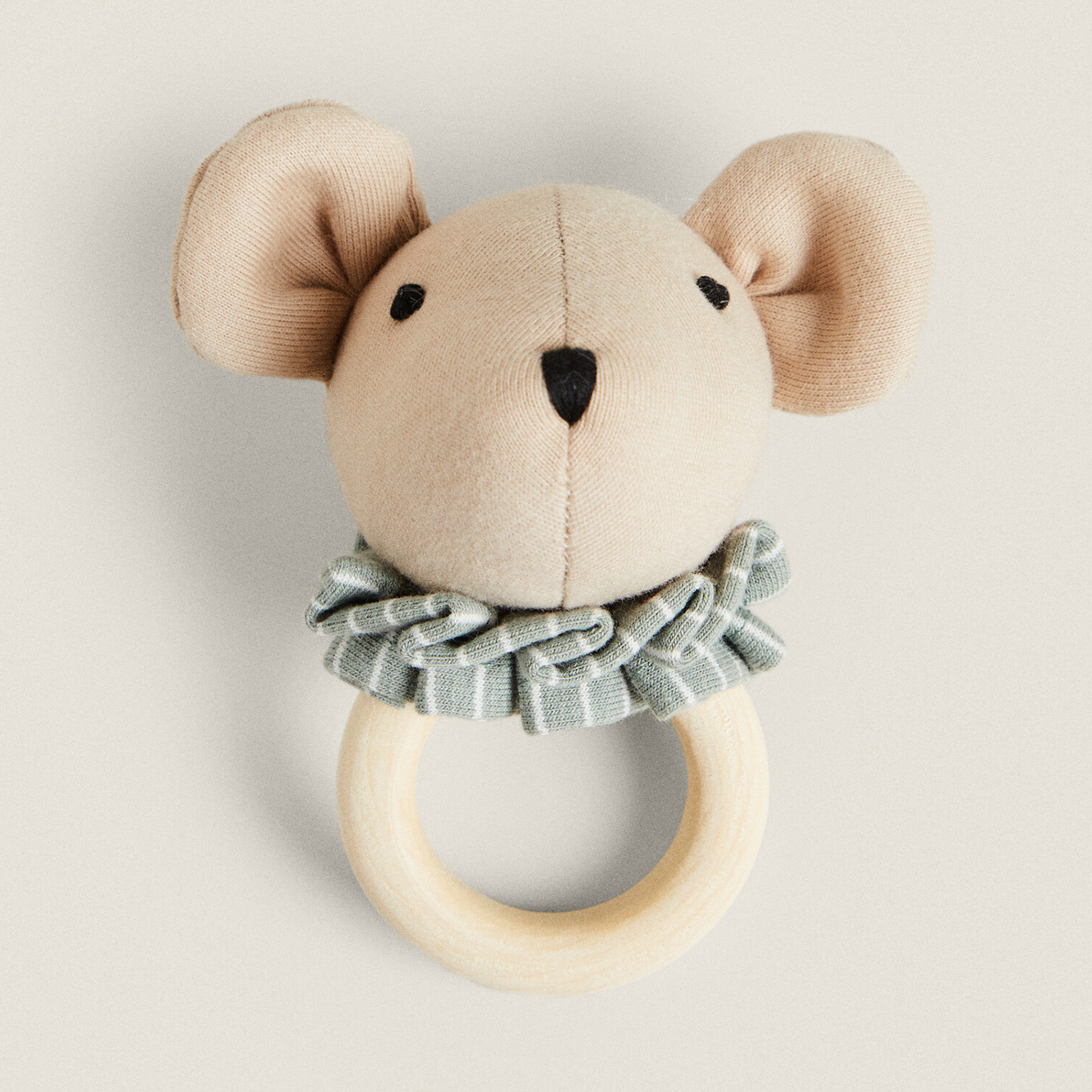 Мягкая игрушка-погремка детская мышка Zara Home, бежевый