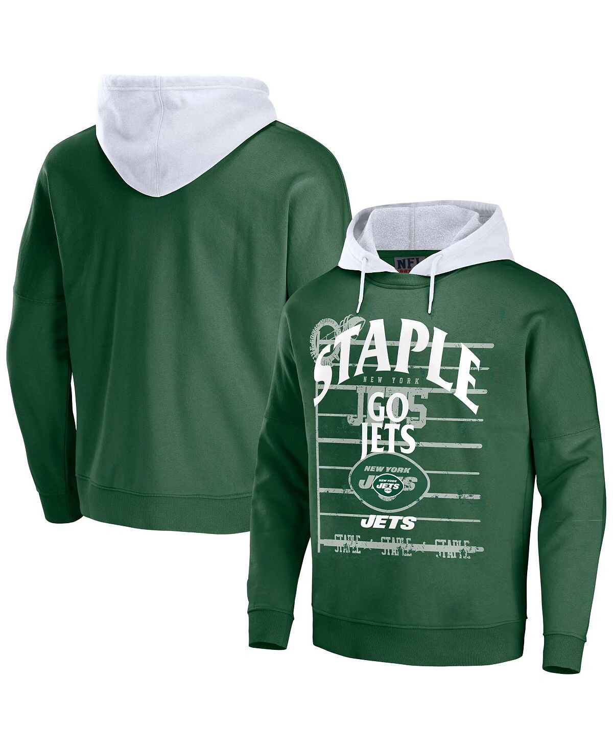 

Мужская толстовка с капюшоном nfl x staple green new york jets в винтажном стиле с выстиранным принтом gridiron NFL Properties, зеленый