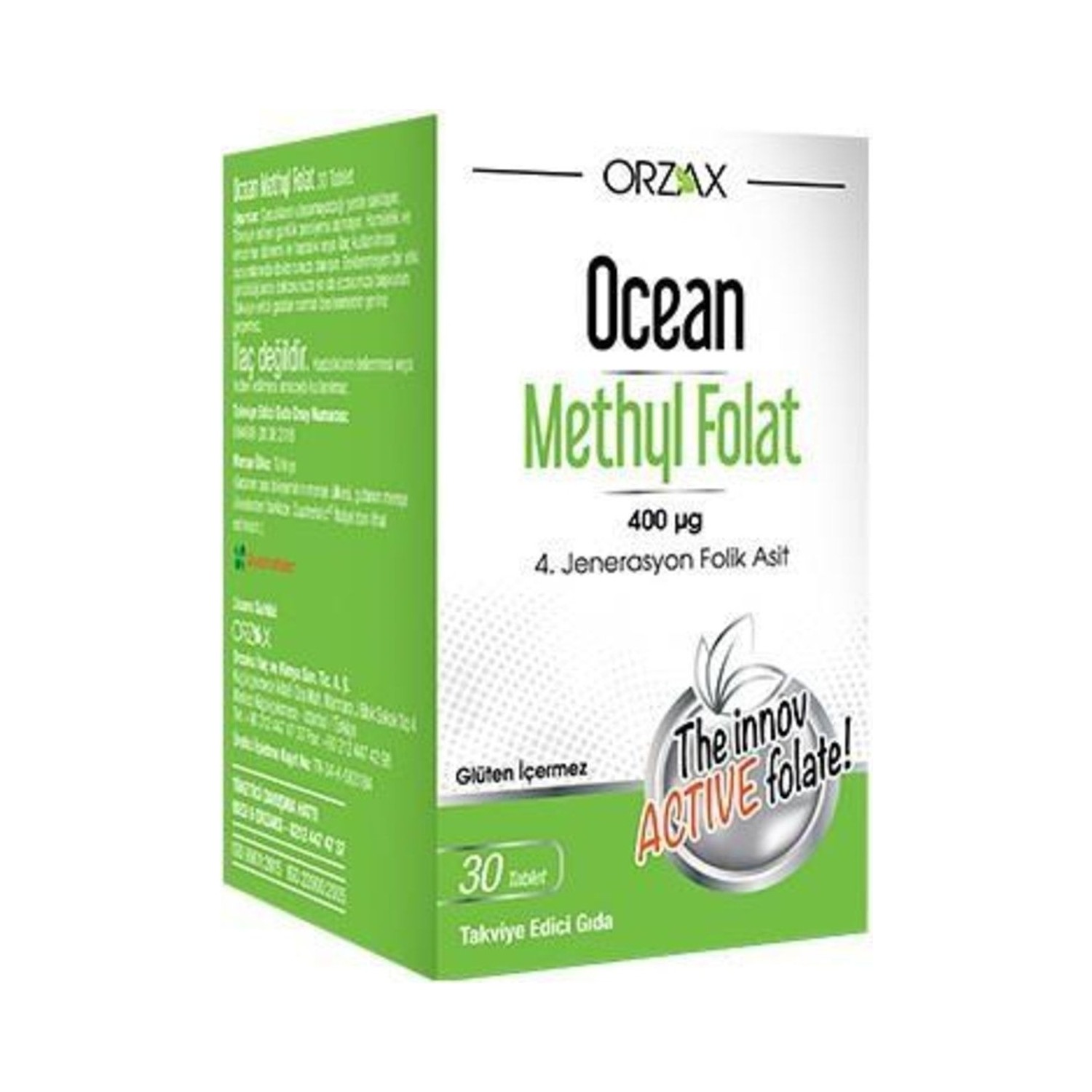 Пищевая добавка Ocean Orzax Methyl Folate, 30 таблеток пищевая добавка orzax methyl folate 30 таблеток