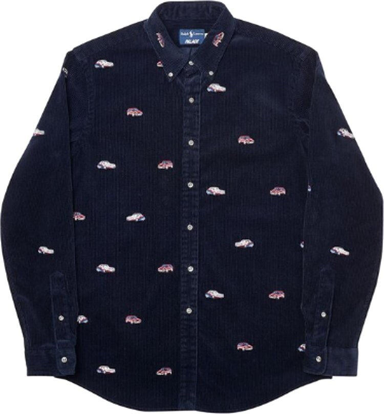 

Рубашка Palace x Ralph Lauren Embroidered Corduroy GTI Shirt 'Aviator Navy', синий