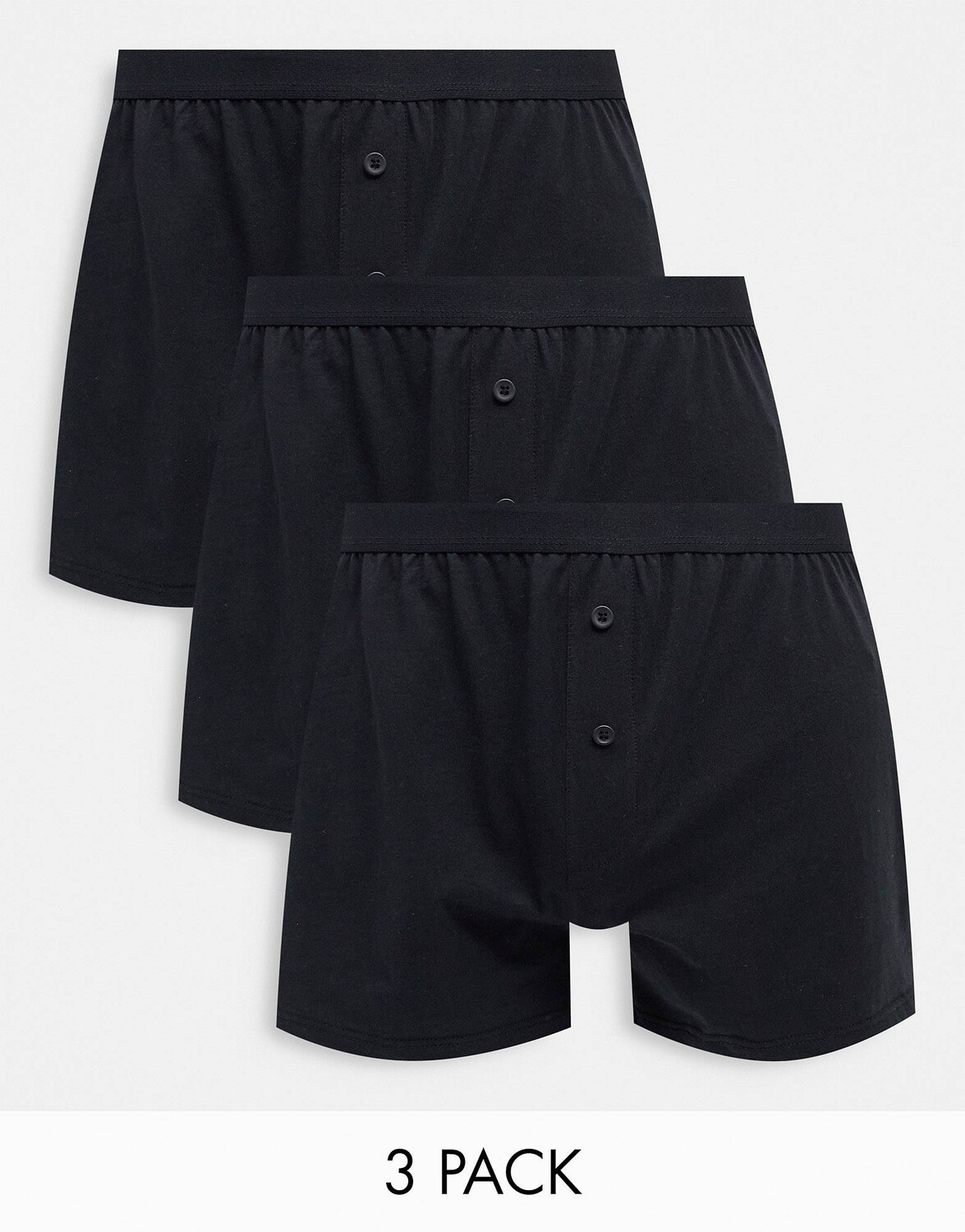 

Набор из 3 черных трикотажных боксеров ASOS DESIGN