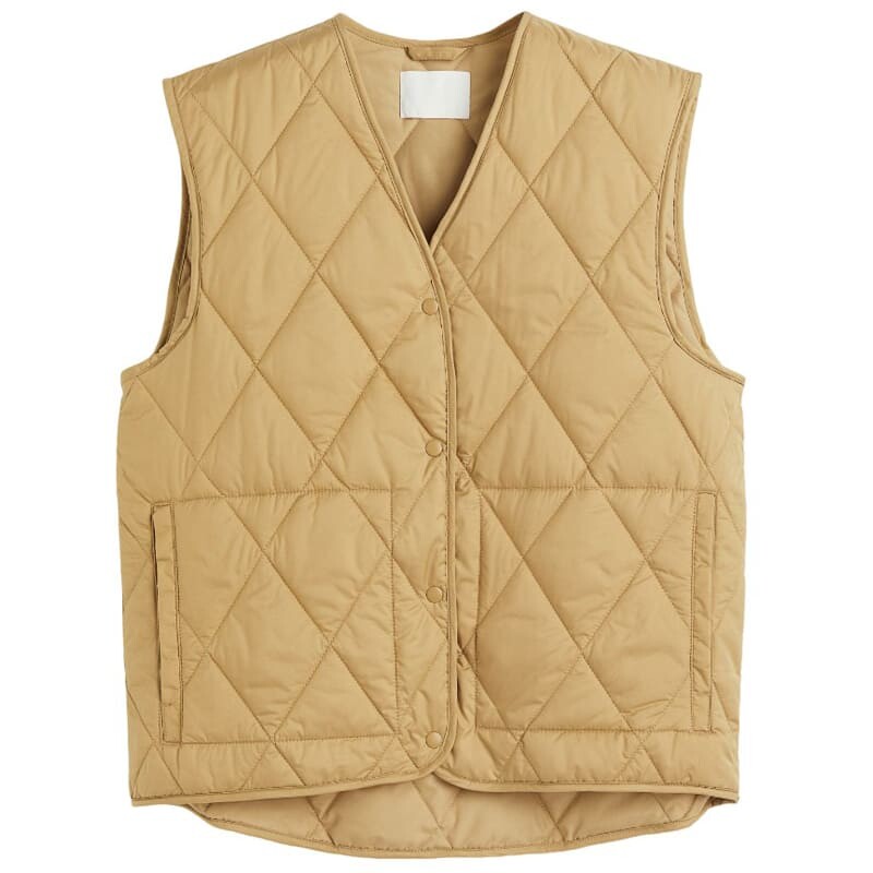 

Жилет H&M Quilted, желто-бежевый