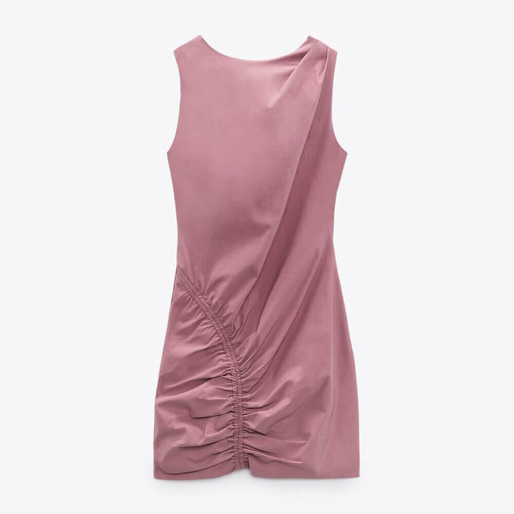 

Платье Zara Short Open-back, пыльный розовый