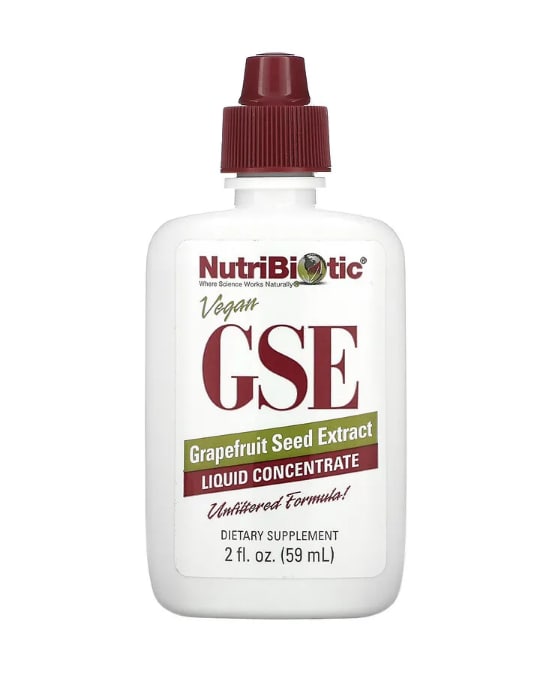 Веганский экстракт семян грейпфрута GSE жидкий концентрат NutriBiotic, 59 мл мазь для кожи 2 % экстракт семян грейпфрута с лизином 15 мл nutribiotic