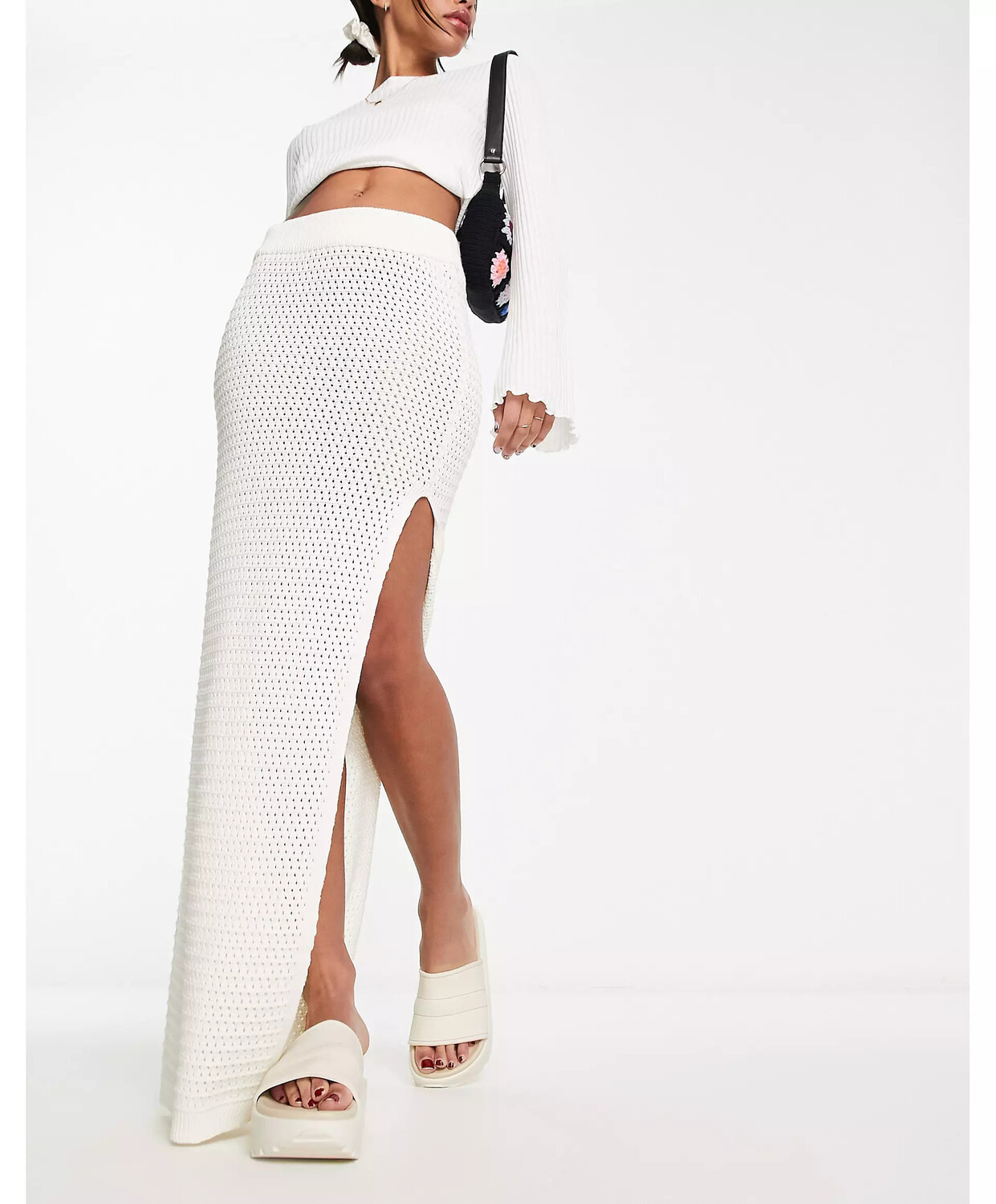 

Юбка вязаная Miss Selfridge Maxi, кремовый