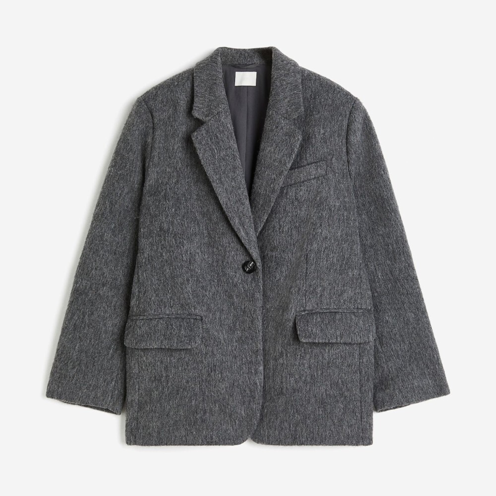 

Пиджак H&M Oversized Wool-blend, темно-серый