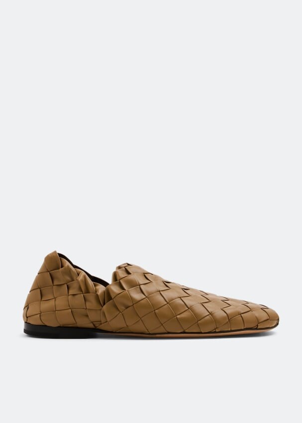 

Слиперы BOTTEGA VENETA Intreccio leather slippers, коричневый