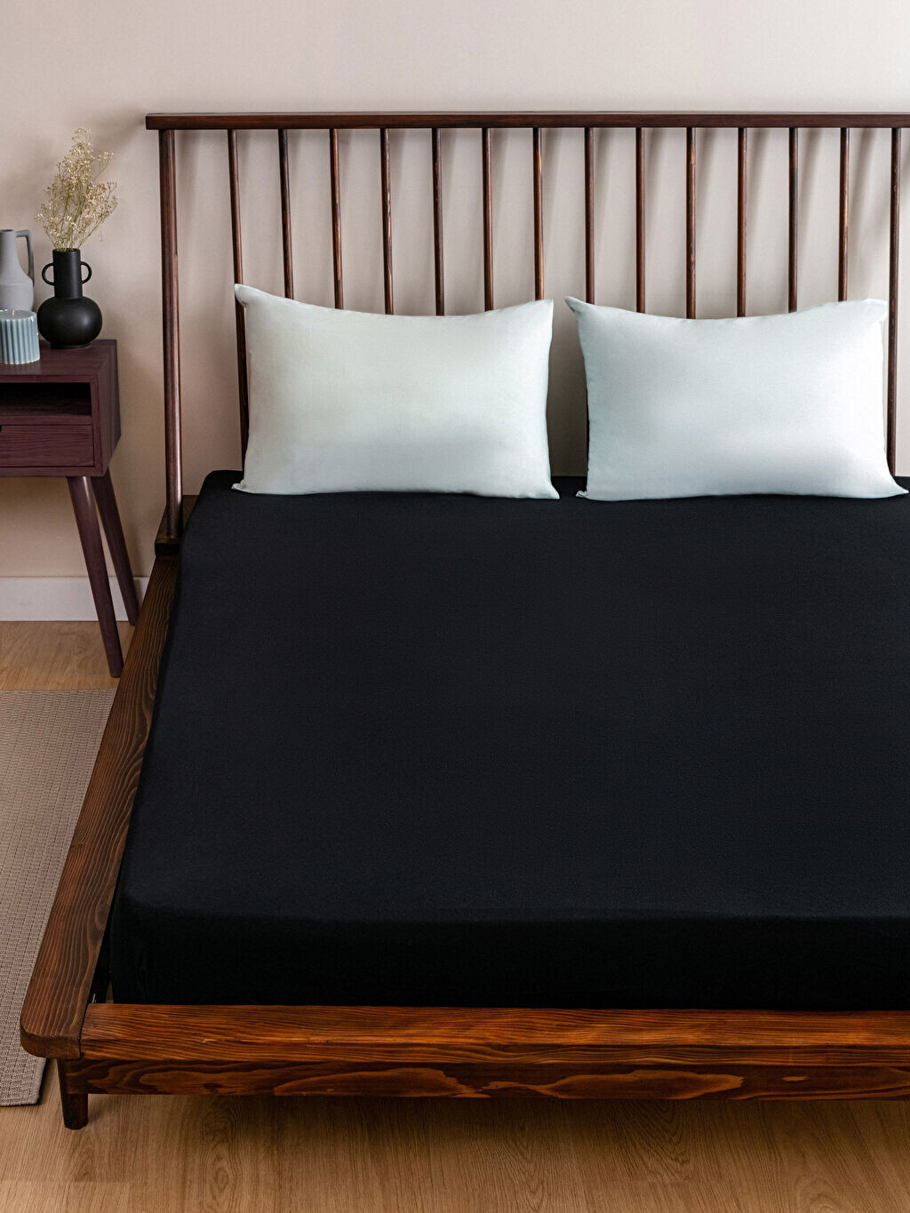 

Однотонная хлопковая эластичная двуспальная простыня 160x200x30 см LCW Home