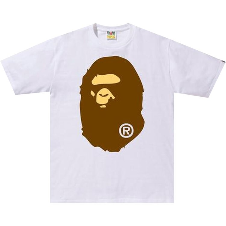 Футболка BAPE Big Ape Head Tee 'White', белый футболка bape rainbow big ape head tee white белый