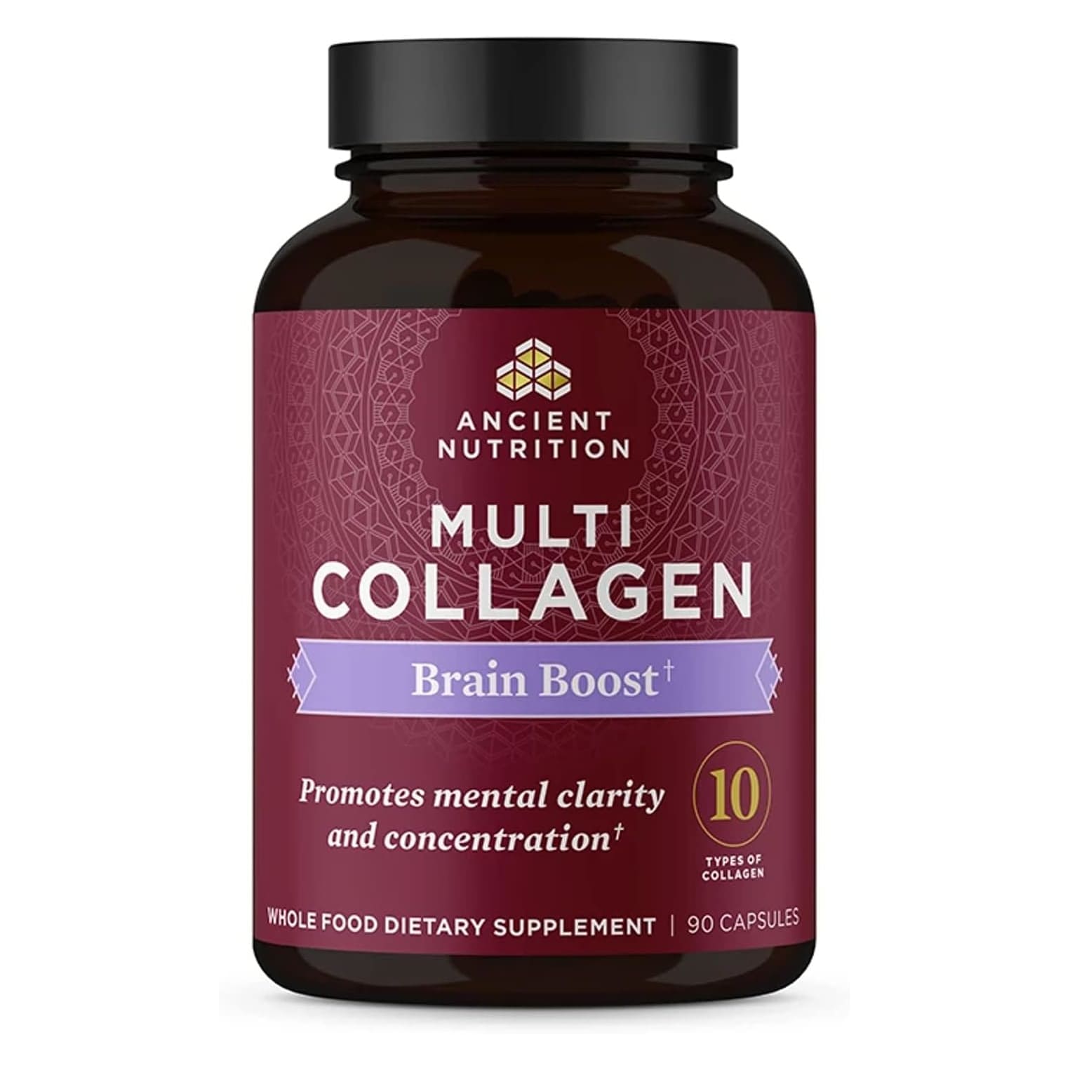 Коллаген Ancient Nutrition Multi Brain Boost 10 Types, 90 капсул коллаген skinny boost youth boost advanced multi peptides 454 гр