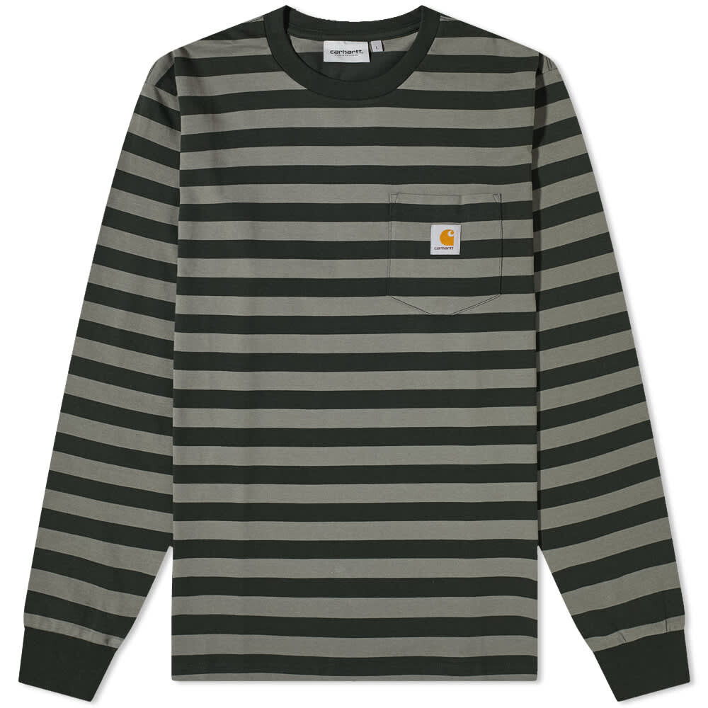 

Футболка Carhartt WIP Long Sleeve Merrick Stripe Pocket Tee