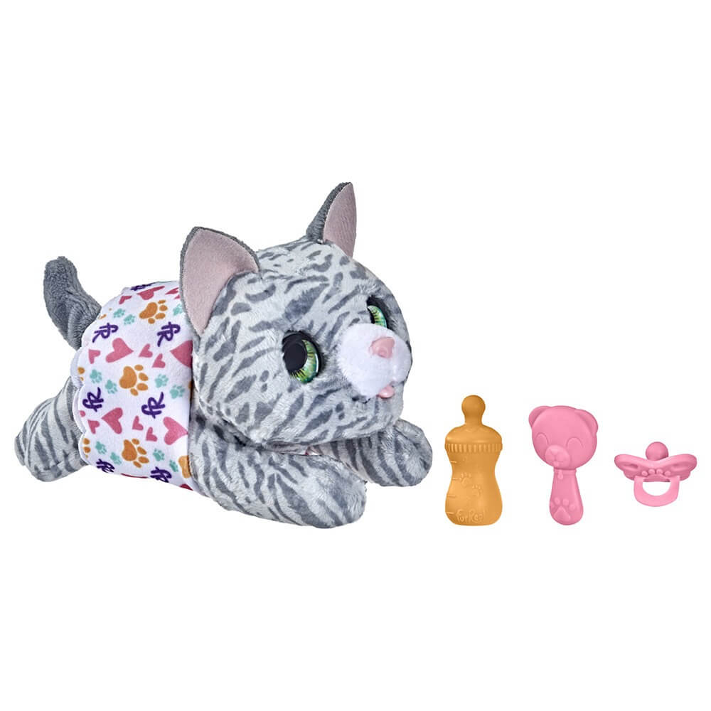 Интерактивная игрушка Furreal Friends Kitty Plush Sound, серый интерактивная игрушка hasbro furreal friends новорожденный медвежонок f35065l0