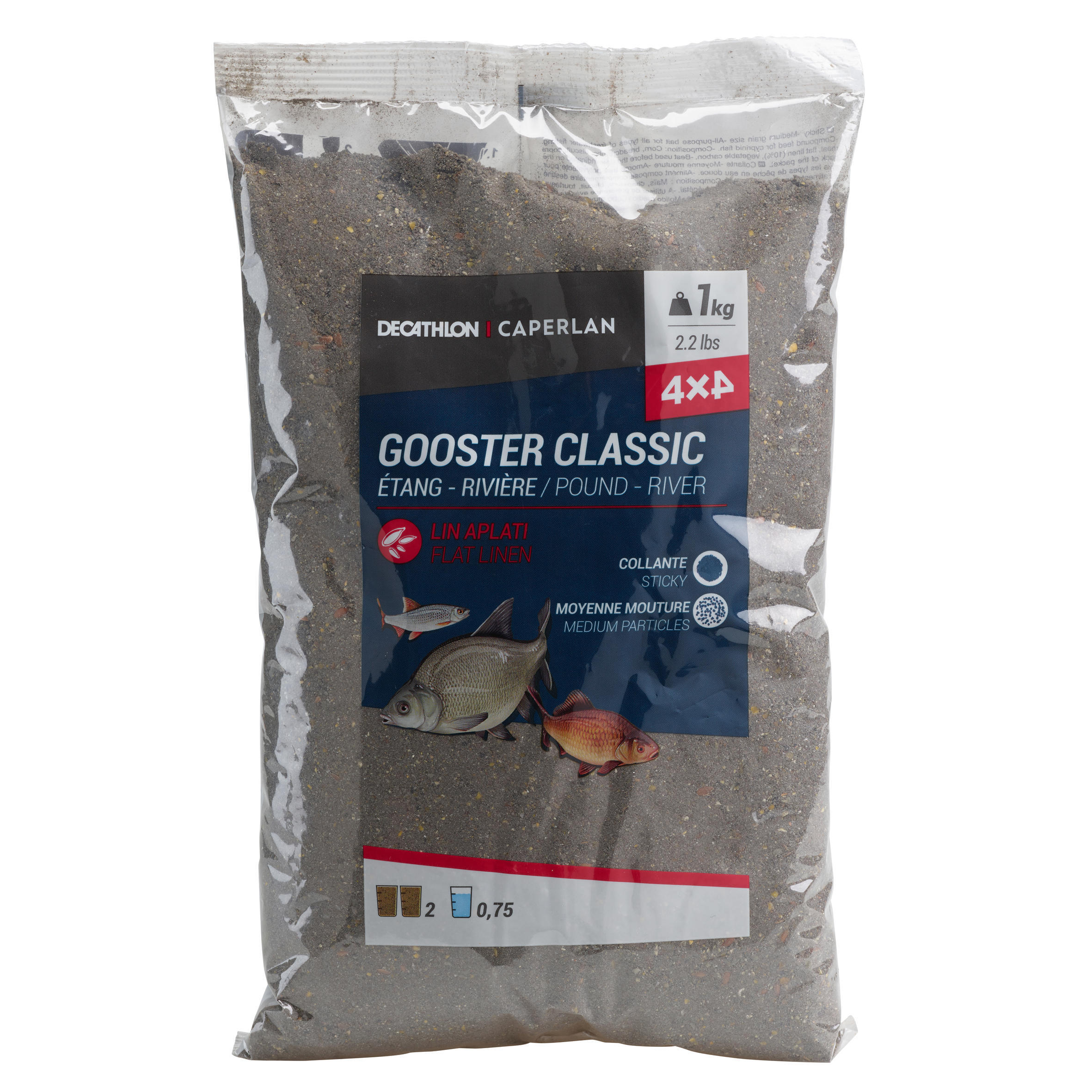 цена Кормовая добавка Gooster Classic All Fish 4×4 черная 1 кг CAPERLAN