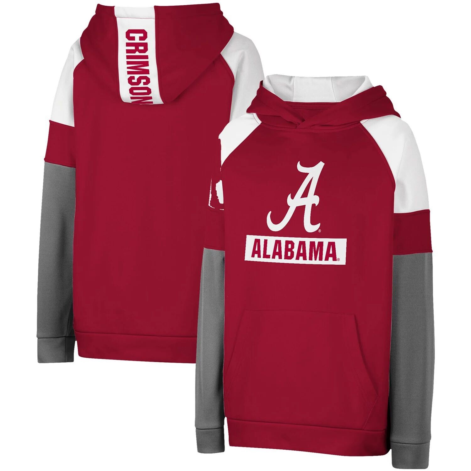 

Пуловер с капюшоном Youth Colosseum Crimson Alabama Crimson Tide с цветными блоками Colosseum