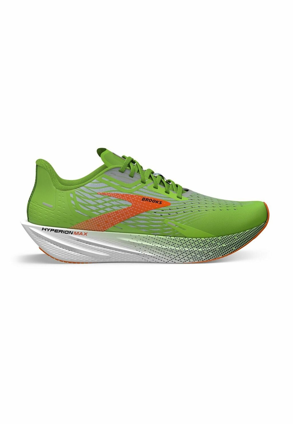 

Кроссовки Brooks Hyperion Max, зеленый геккон красный оранжевый белый