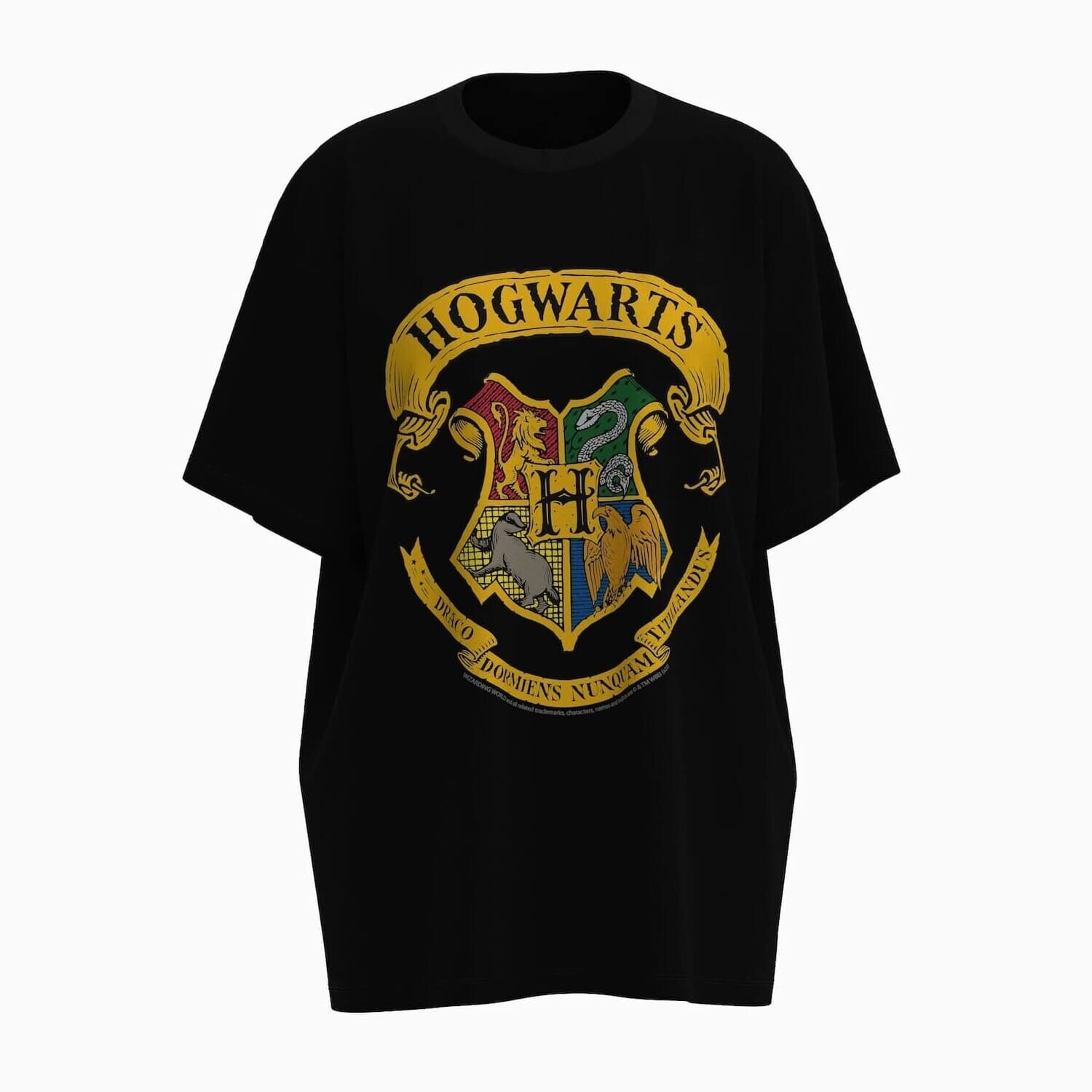 

Футболка Bershka Harry Potter Print Oversize Short Sleeve, черный
