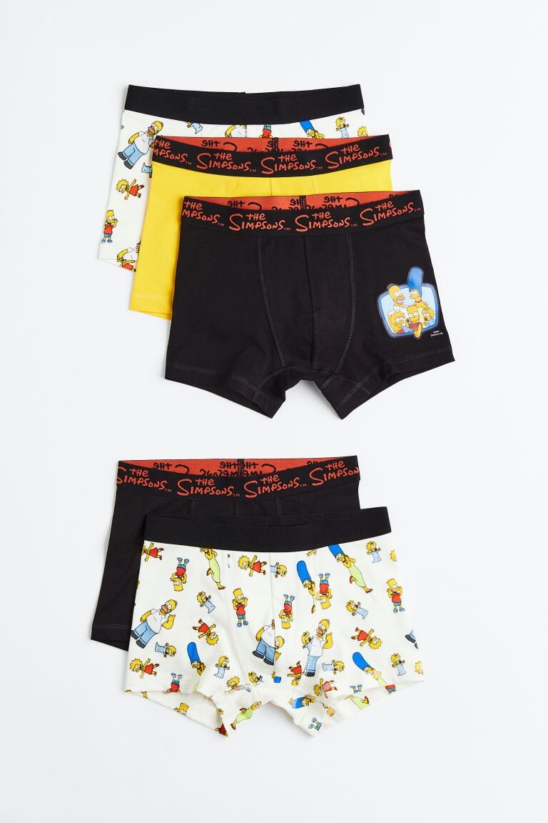 

Комплект из 5 хлопковых боксеров с набивным рисунком H&M