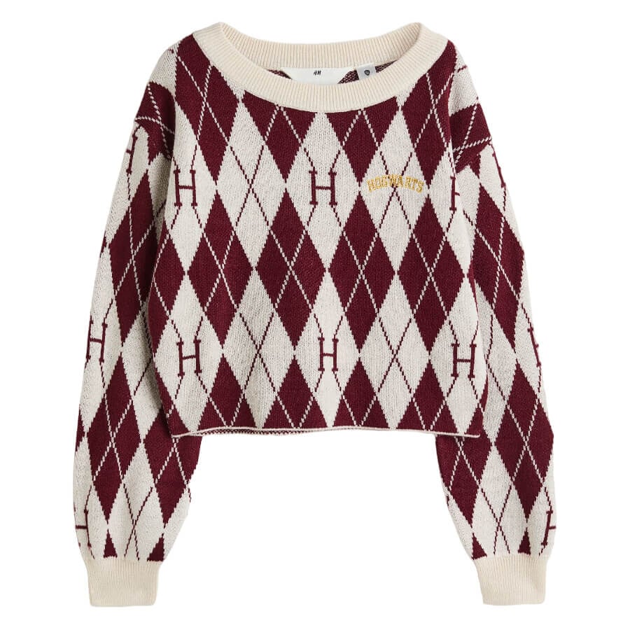 

Джемпер H&M Harry Potter Jacquard-knit, темно-красный/натуральный белый