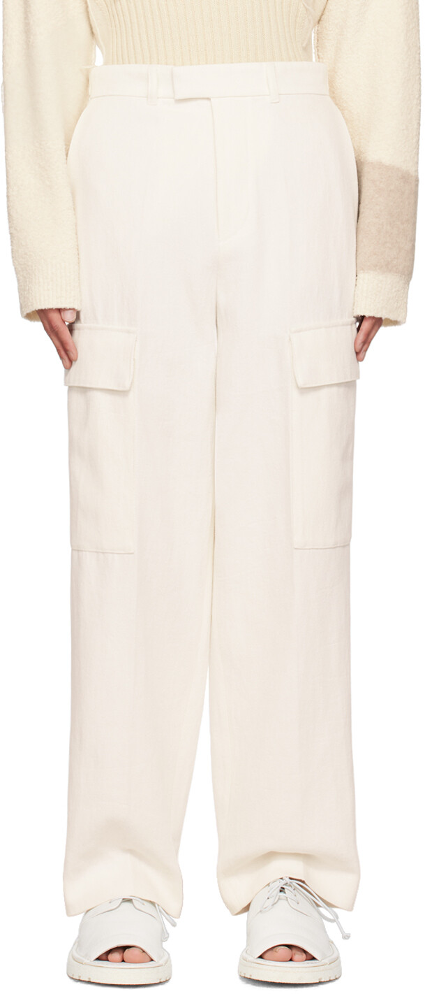 

Rhe Off-White Брюки-карго со складками Róhe