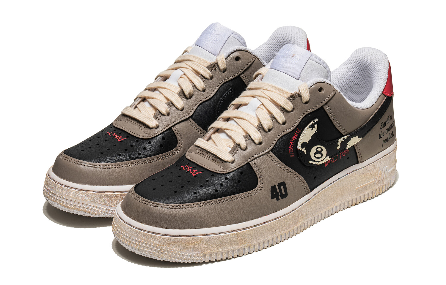 

Кроссовки Nike Air Force 1 Skateboarding Shoes Unisex Low-top Red, серый