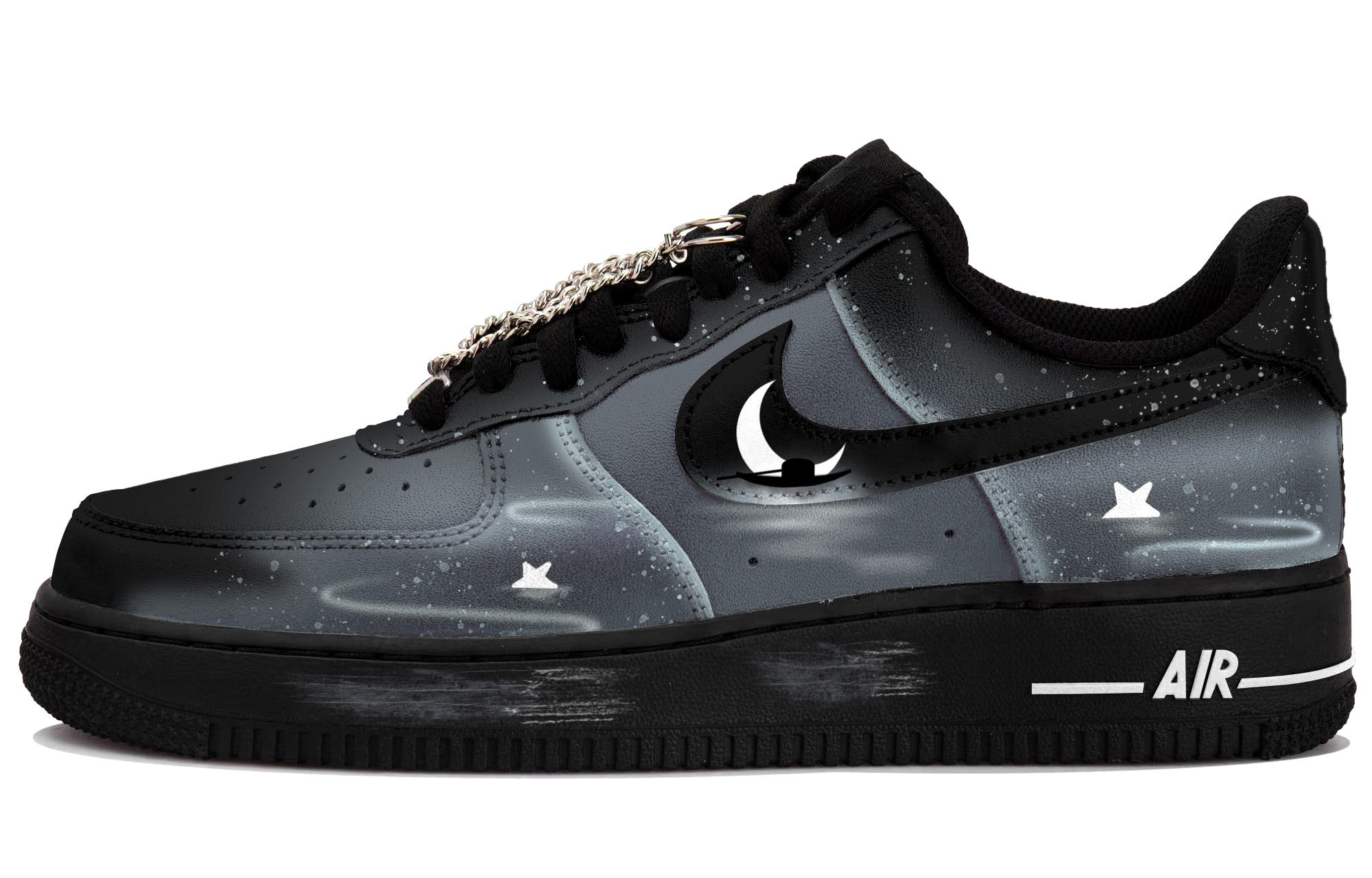 

Кроссовки Nike Air Force 1 Skateboarding Shoes Unisex Low-top Black/grey, черный/серый