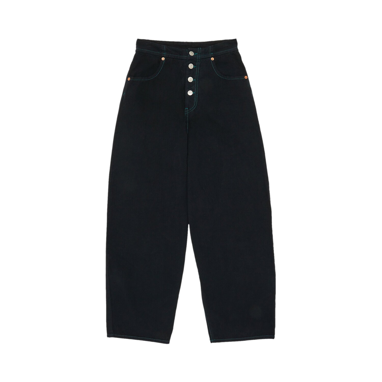 

Широкие укороченные джинсы MM6 Maison Margiela, цвет черный