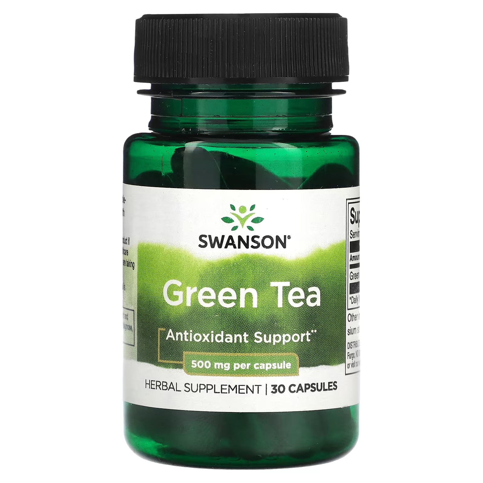 Пищевая добавка Swanson Зеленый чай 500 мг, 30 капсул