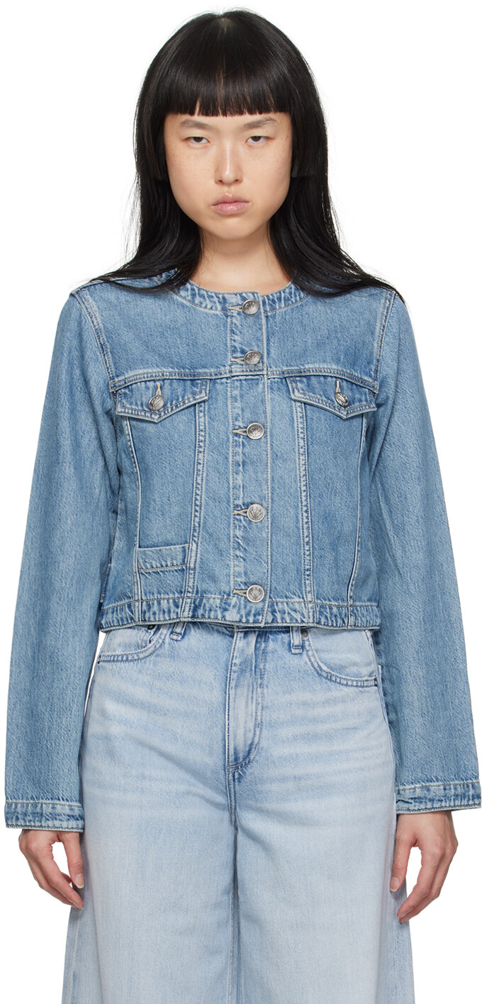 

Синяя джинсовая куртка с эффектом потертостей rag &bone rag & bone, Синий
