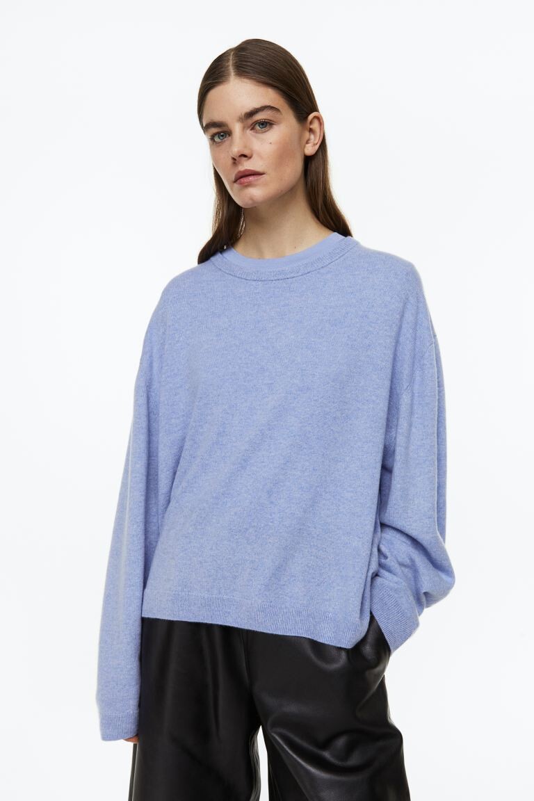 

Кашемировый свитер H&M, светло-голубой мергель