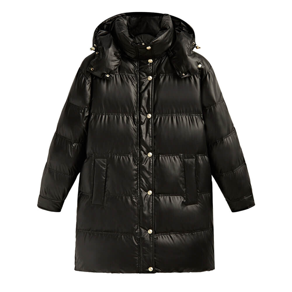 

Куртка Massimo Dutti Hooded Puffer, черный