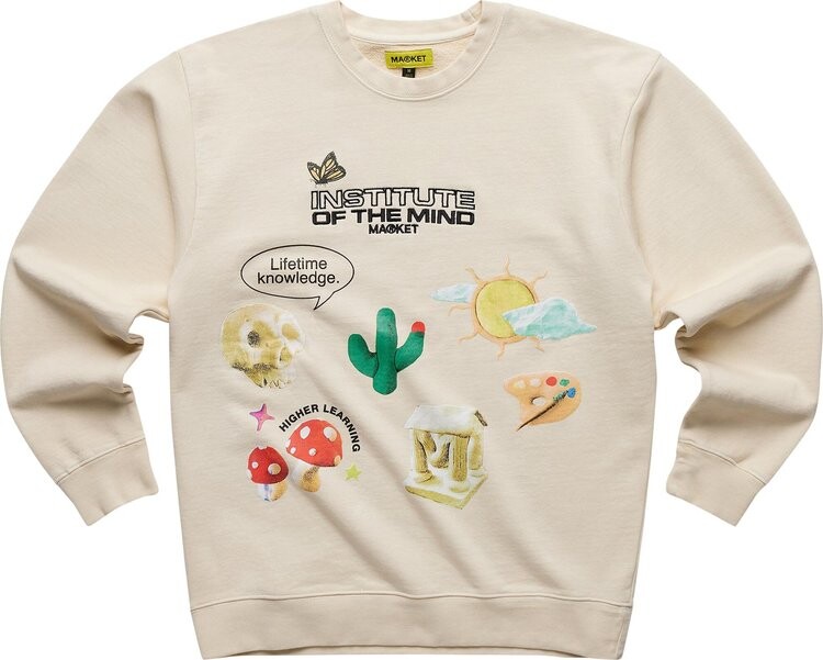 

Толстовка Market Institue Of The Mind Crewneck 'Cream', кремовый, Бежевый