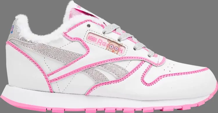 

Кроссовки peppa pig x classic leather step 'n' flash little kid 'suzy sheep' Reebok, белый