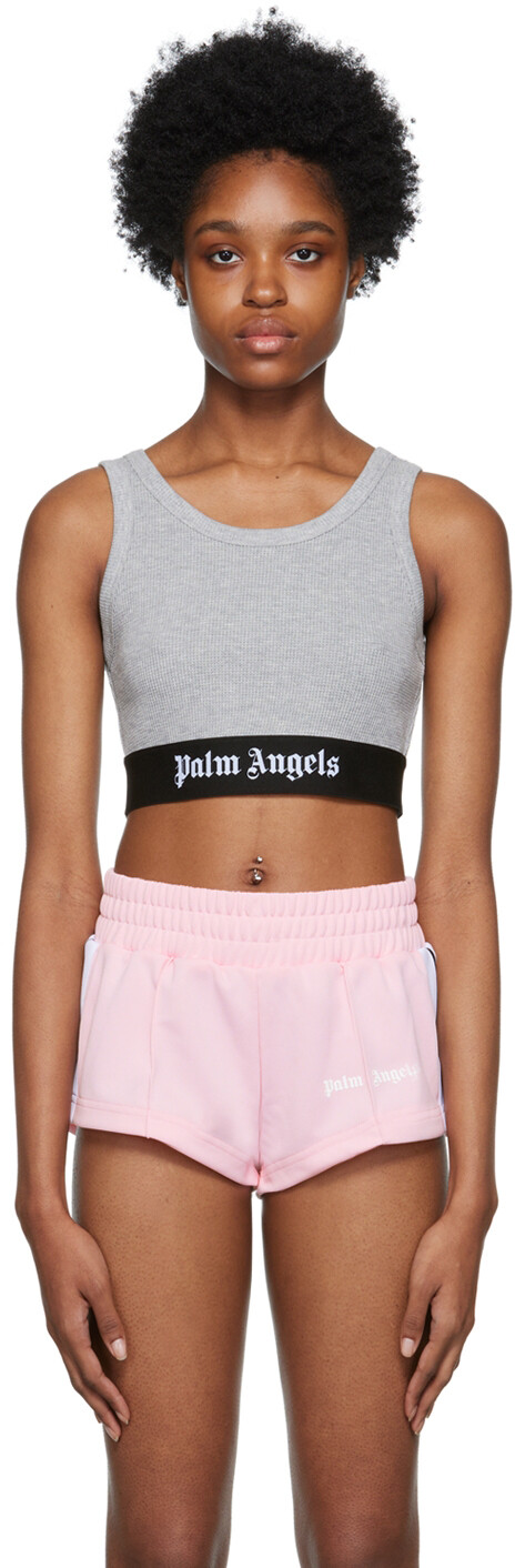 

Серая укороченная майка Palm Angels