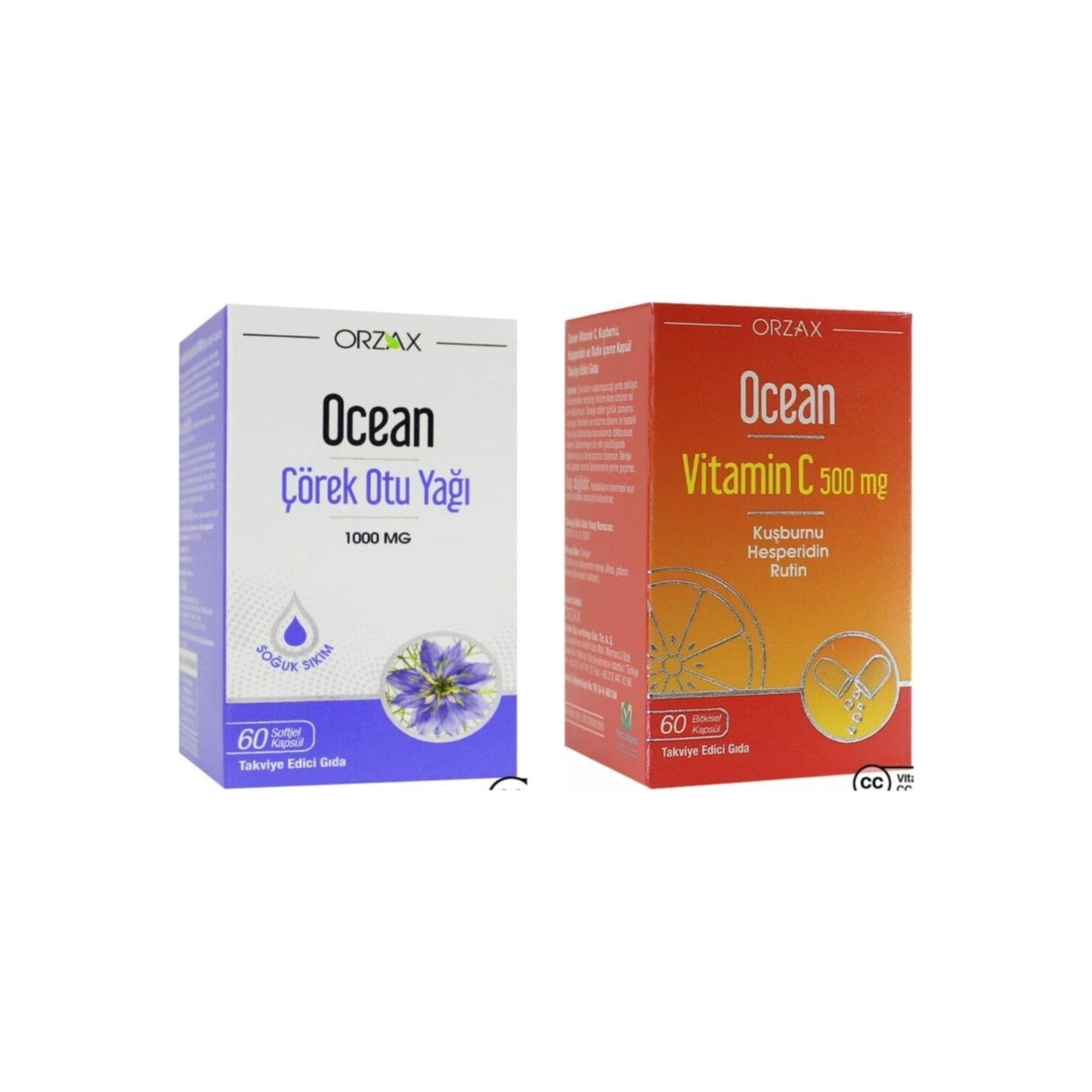 цена Масло черного тмина Ocean, 60 капсул + Витамин C Ocean 500 мг, 60 капсул