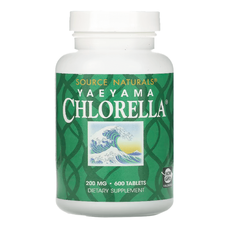 Хлорелла Source Naturals Yaeyama Chlorella 200 мг, 600 таблеток sun chlorella хлорелла 500 мг 600 таблеток