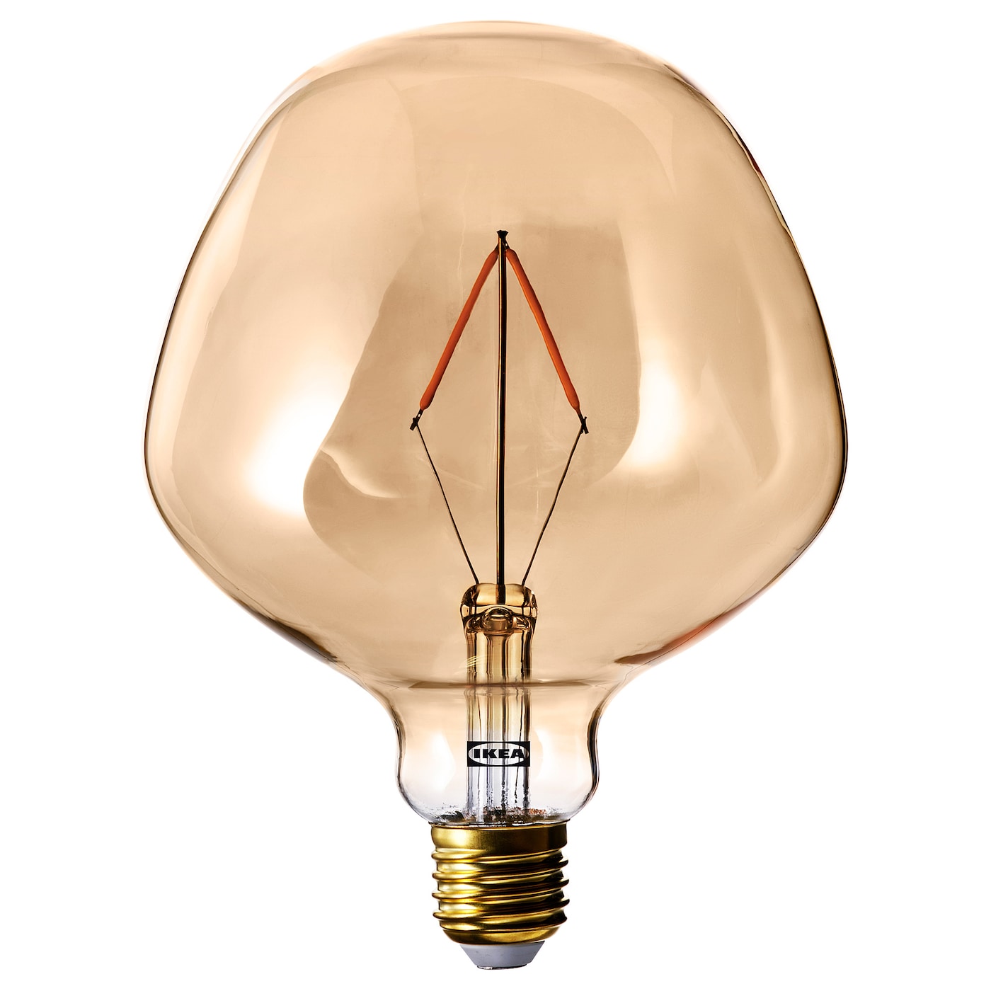 MOLNART Светодиодная лампа E27 120 лм, колоколообразная коричневая/прозрачное стекло, 132 мм IKEA