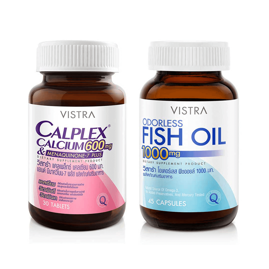 цена Кальций Vistra Calplex, 600 мг, 30 таблеток + Рыбий жир Oderless, 1000 мг, 45 таблеток