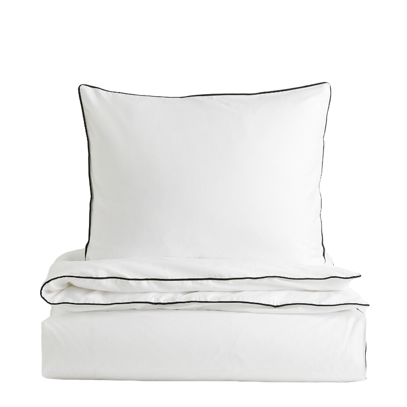 Комплект односпального постельного белья H&M Home Cotton satin, белый
