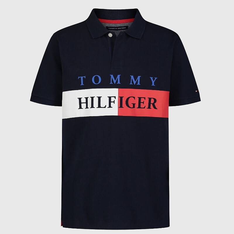 

Футболка-поло Tommy Hilfiger Big Kids' Tommy Flag, черный
