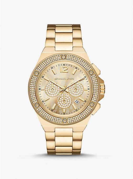 

Часы наручные Michael Kors Oversized Lennox Pave Gold-Tone, золото