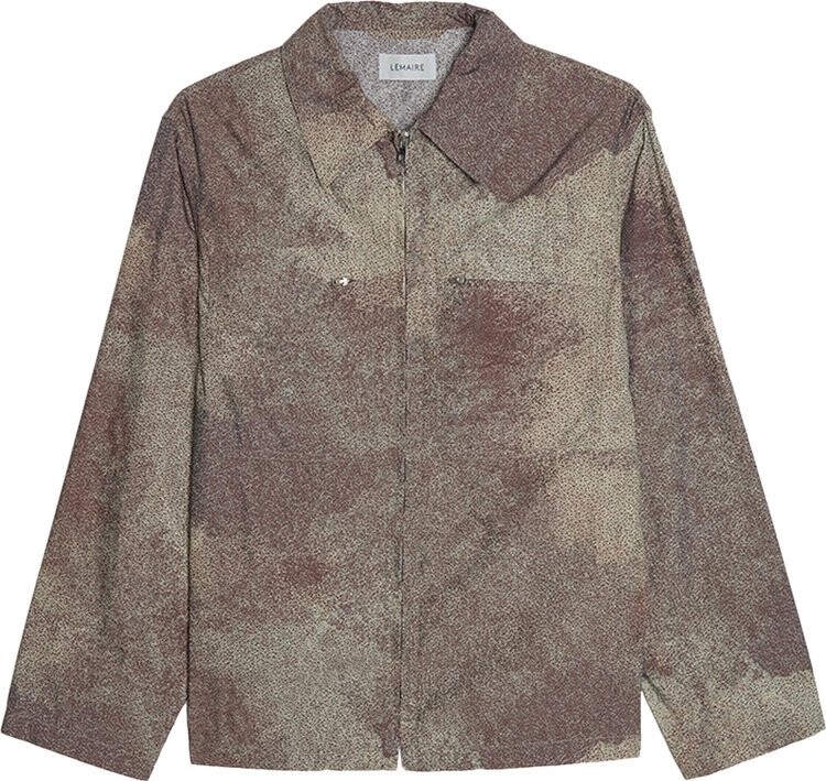 

Рубашка Lemaire Printed Zipped Overshirt 'Peat/Overcast', разноцветный